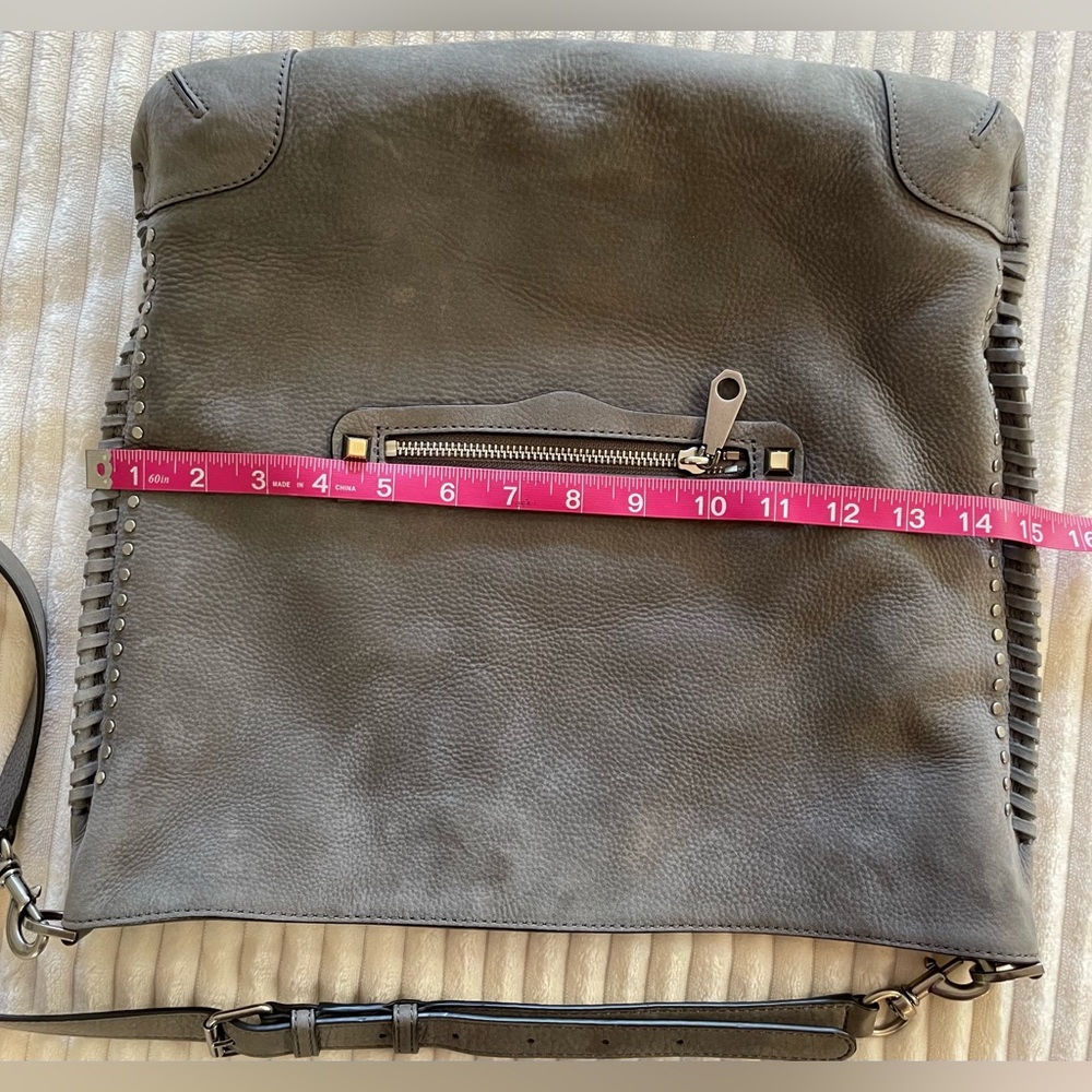 Rebecca Minkoff Gray large crossbody bag textured suede - Picture 7 of 17